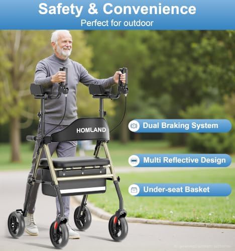 Upright walker with adjustable padded arm support — photo 4