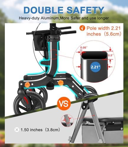 Upright all terrain walker with adjustable backrest — photo 5
