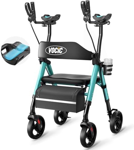 Upright walker with gelsoft pads in silver