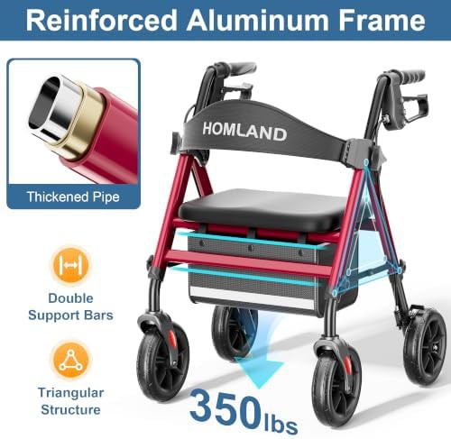Ergonomic lightweight aluminum foldable walker — photo 3