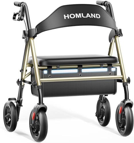 Heavy duty rollator with five hundred pound capacity
