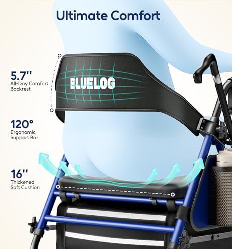 Blue all terrain rollator walker — photo 4