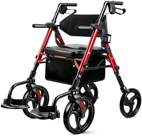 Foldable rollator and wheelchair hybrid for adults