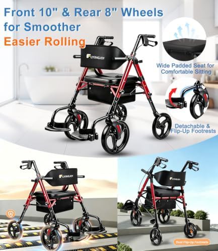 Foldable rollator and wheelchair hybrid for adults — photo 3