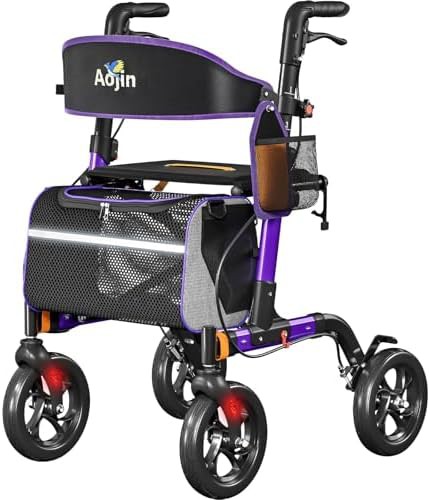 Standard folding rollator with 350lb capacity