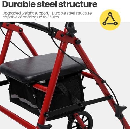 Heavy duty steel indoor rollator walker — photo 4