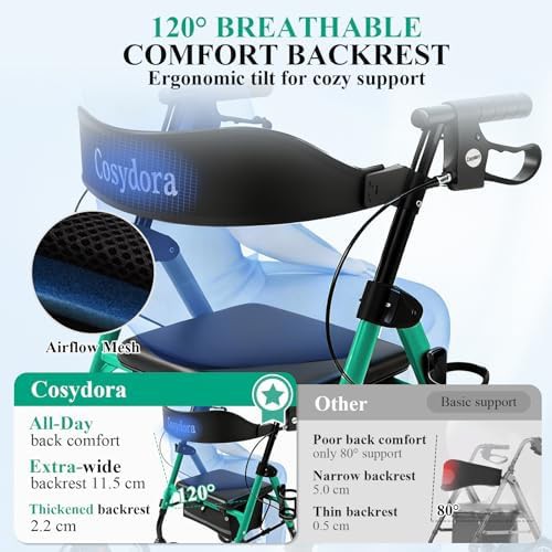Ultra lightweight rollator with padded seat — photo 3