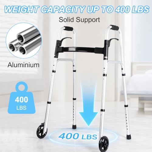 Upright aluminum walker in silver and black — photo 3