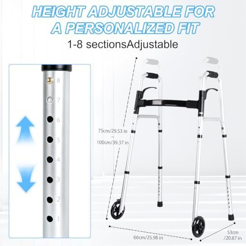 Upright aluminum walker in silver and black — photo 4