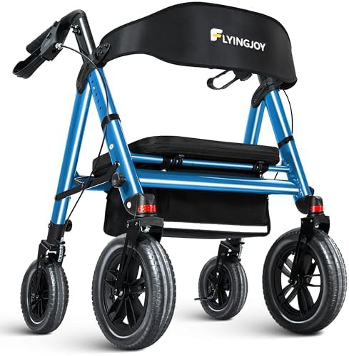 Heavy duty bariatric walker with 12 inch wheels