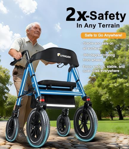 Heavy duty bariatric walker with 12 inch wheels — photo 3