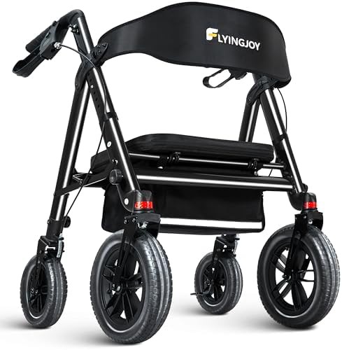 Blue heavy duty all terrain rollator 12 inch