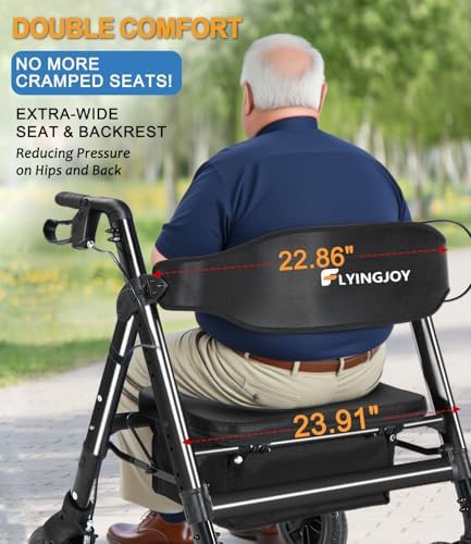 Blue heavy duty all terrain rollator 12 inch — photo 4