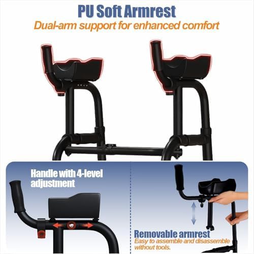 Black upright walker with armrest pads — photo 4