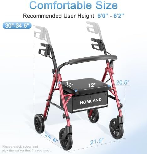 Lightweight sixteen pound foldable rollator walker — photo 4