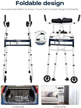 Narrow upright folding bariatric walker — photo 5