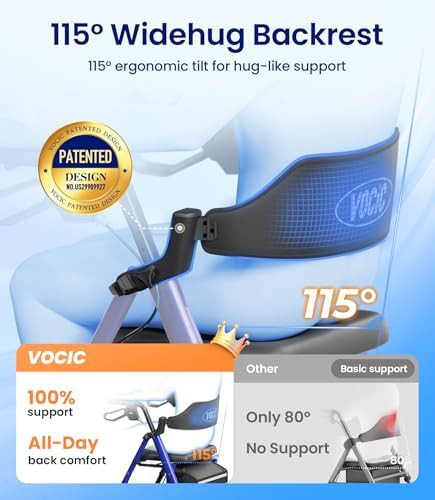 Blue All Terrain Rollator with Padded Seat — photo 3