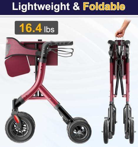 All terrain rollator with ten inch wheels — photo 3