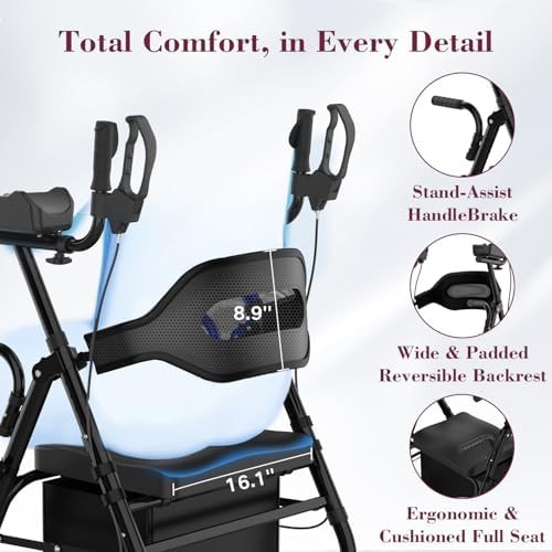 Upright stand up walker with padded seat — photo 3