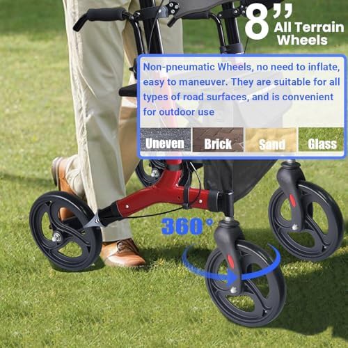 Aluminum upright foldable senior rollator — photo 4