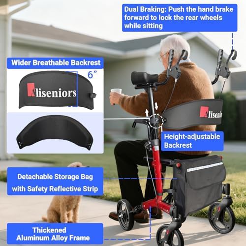 Aluminum upright foldable senior rollator — photo 5