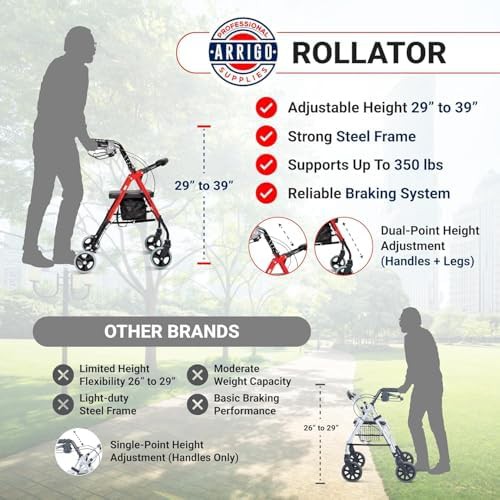 Steel folding walker with cushioned seat — photo 4