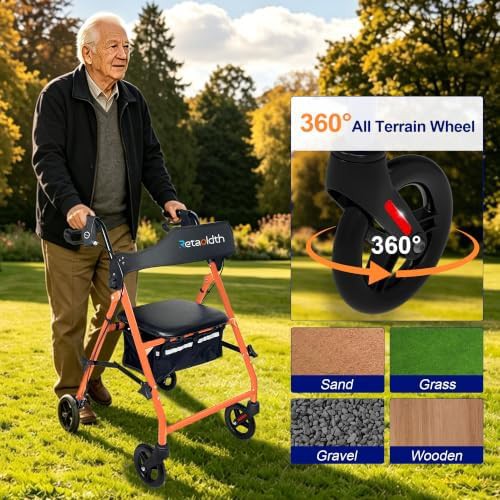 Lightweight Easy Folding Rollator Walker — photo 4