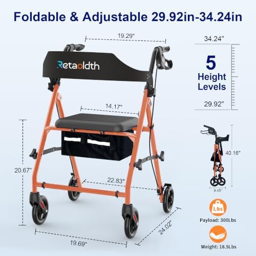 Lightweight Easy Folding Rollator Walker — photo 5