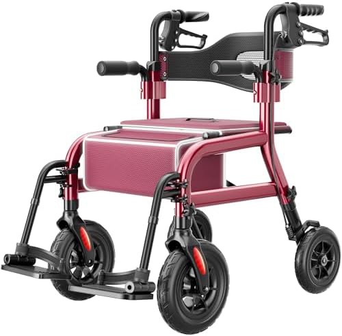 Two in one rollator walker wheelchair combo