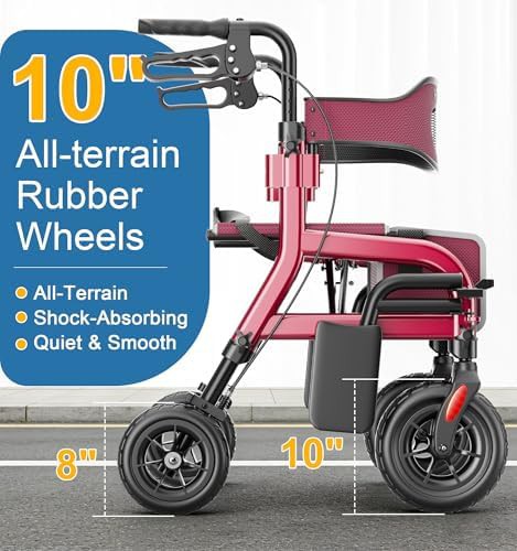 Two in one rollator walker wheelchair combo — photo 3