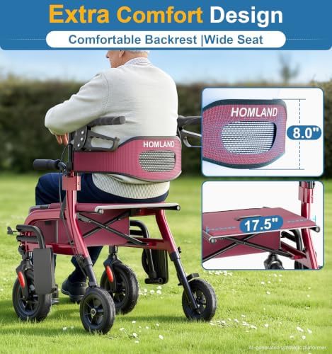 Two in one rollator walker wheelchair combo — photo 4
