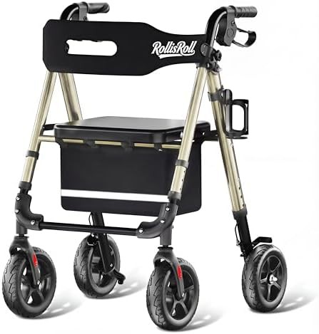 Golden tall aluminum walker with 8 inch wheels