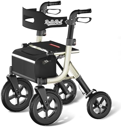 Golden all terrain rollator with 12 inch wheels