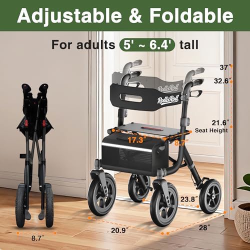 Black all terrain rollator with backrest — photo 5