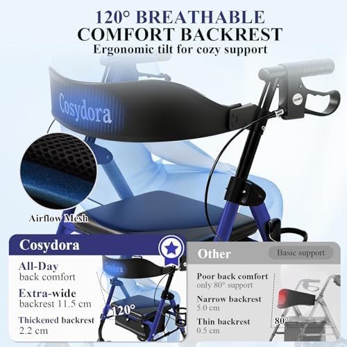 Lightweight aluminum rollator 350 lb capacity — photo 3