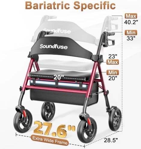 Wide seat bariatric walker for indoors — photo 3