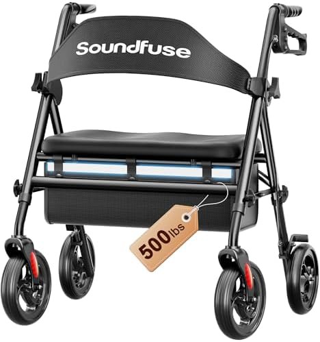 Bariatric steel walker with twenty inch seat