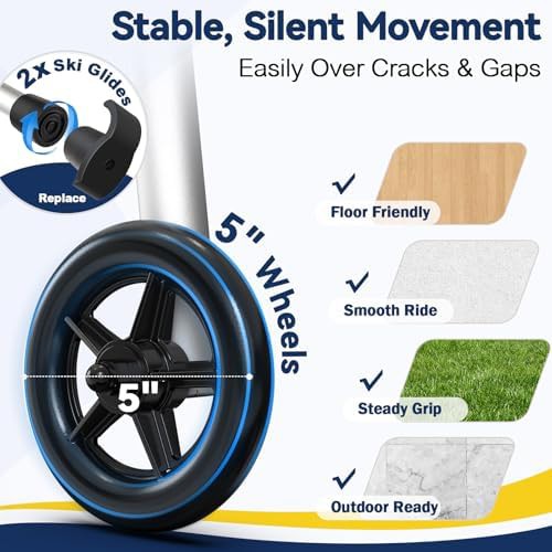Aluminum folding walker with tennis balls — photo 4