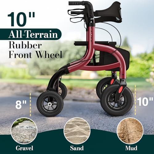 Heavy duty rollator with padded seat — photo 4