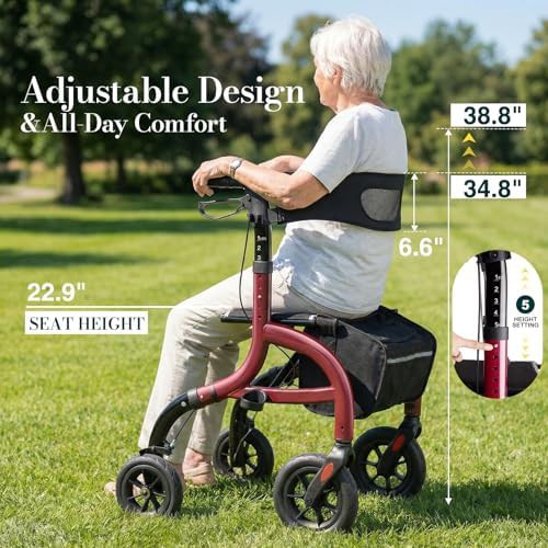 Heavy duty rollator with padded seat — photo 5