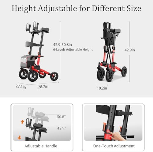 Upright rollator walker with integrated seat — photo 5