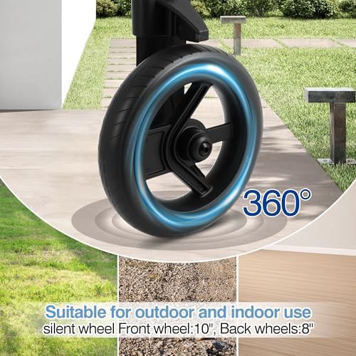 Lightweight rollator with 10 inch all terrain tires — photo 4