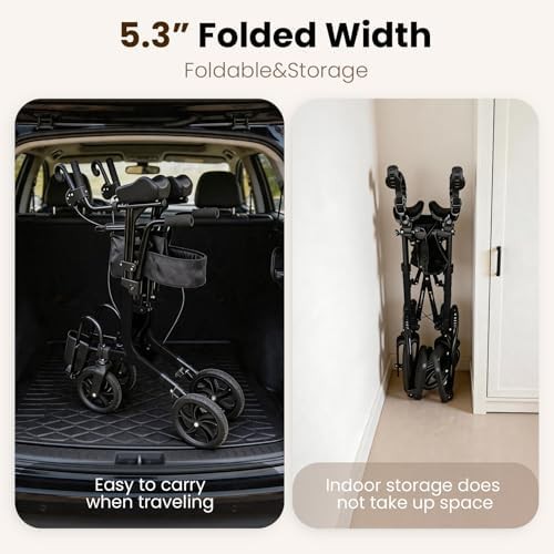 Black upright walker with armrest and pedal — photo 5