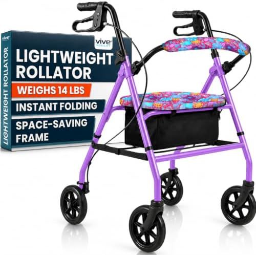 Ultra Lightweight Narrow Folding Rollator with Seat