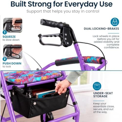 Ultra Lightweight Narrow Folding Rollator with Seat — photo 4