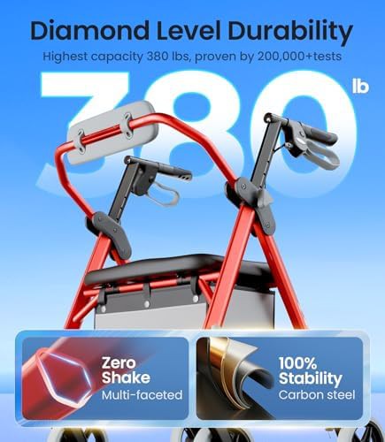 Standard steel rollator with 380 pound capacity — photo 4