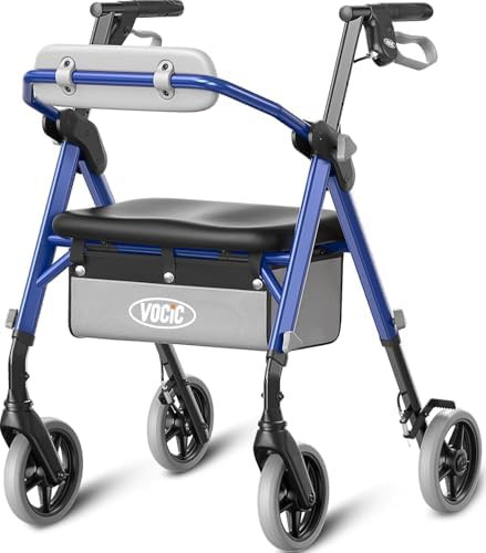 Steel Frame Standard Rollator with Padded Seat