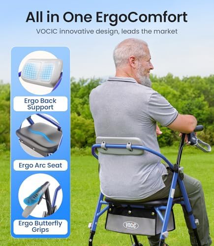 Steel Frame Standard Rollator with Padded Seat — photo 3