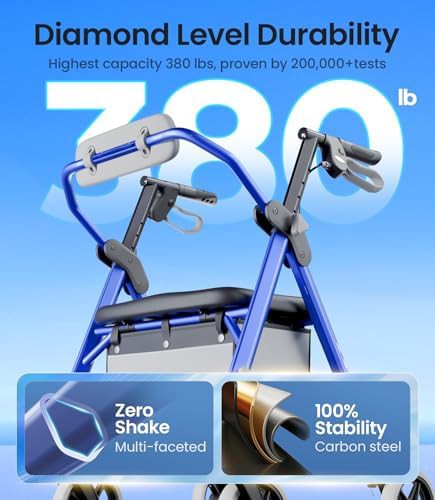 Steel Frame Standard Rollator with Padded Seat — photo 4