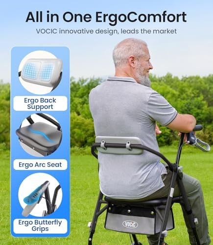 Standard rollator walker with gray frame — photo 3